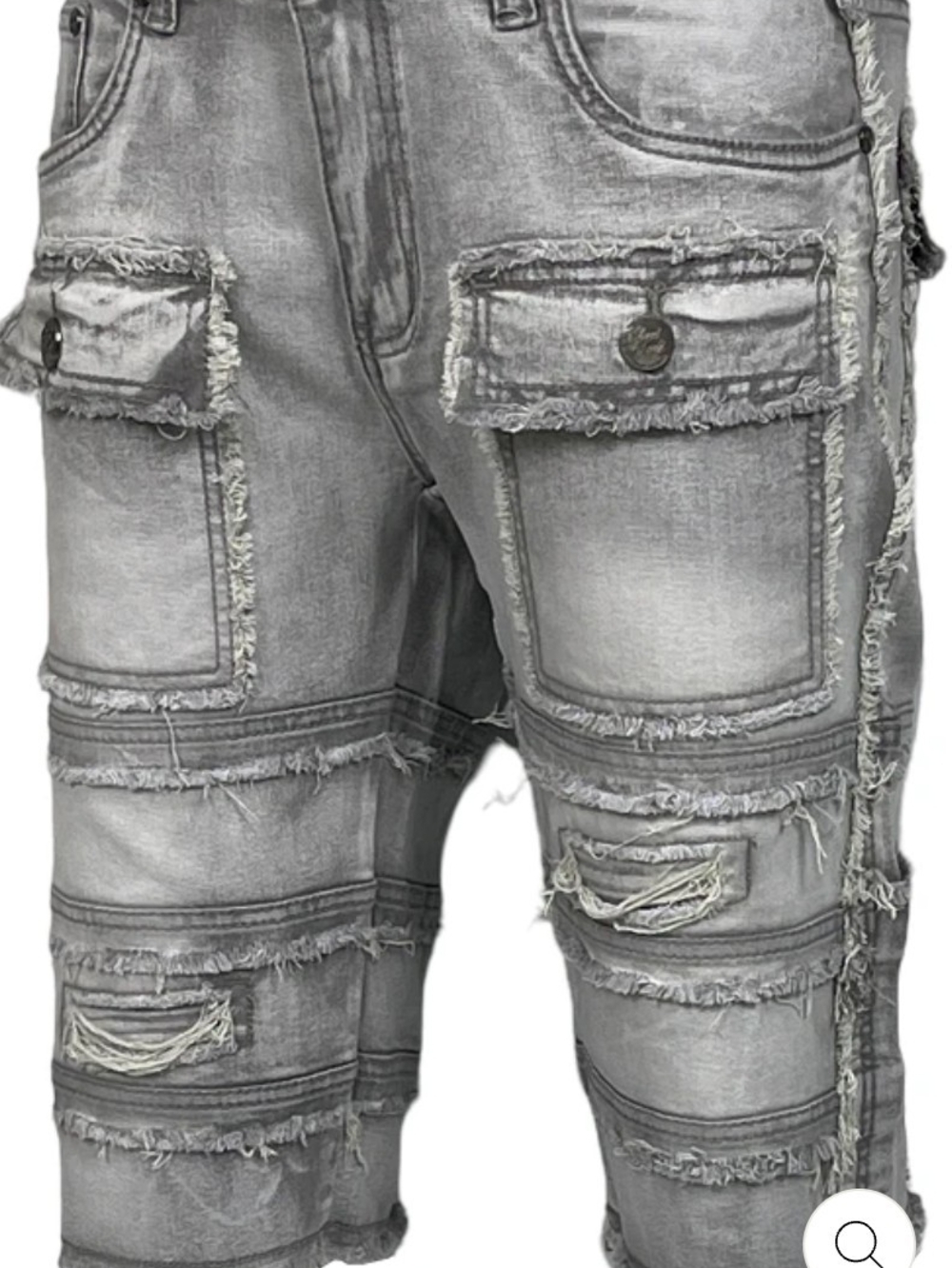 Gray Distressed Cargo Men’s Shorts